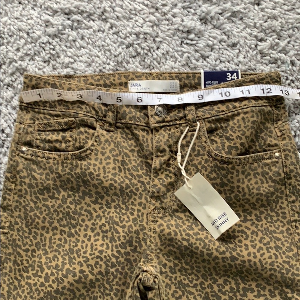 ZARA Animal Print Mid Rise Skinny‎ Jeans - Picture 8 of 10